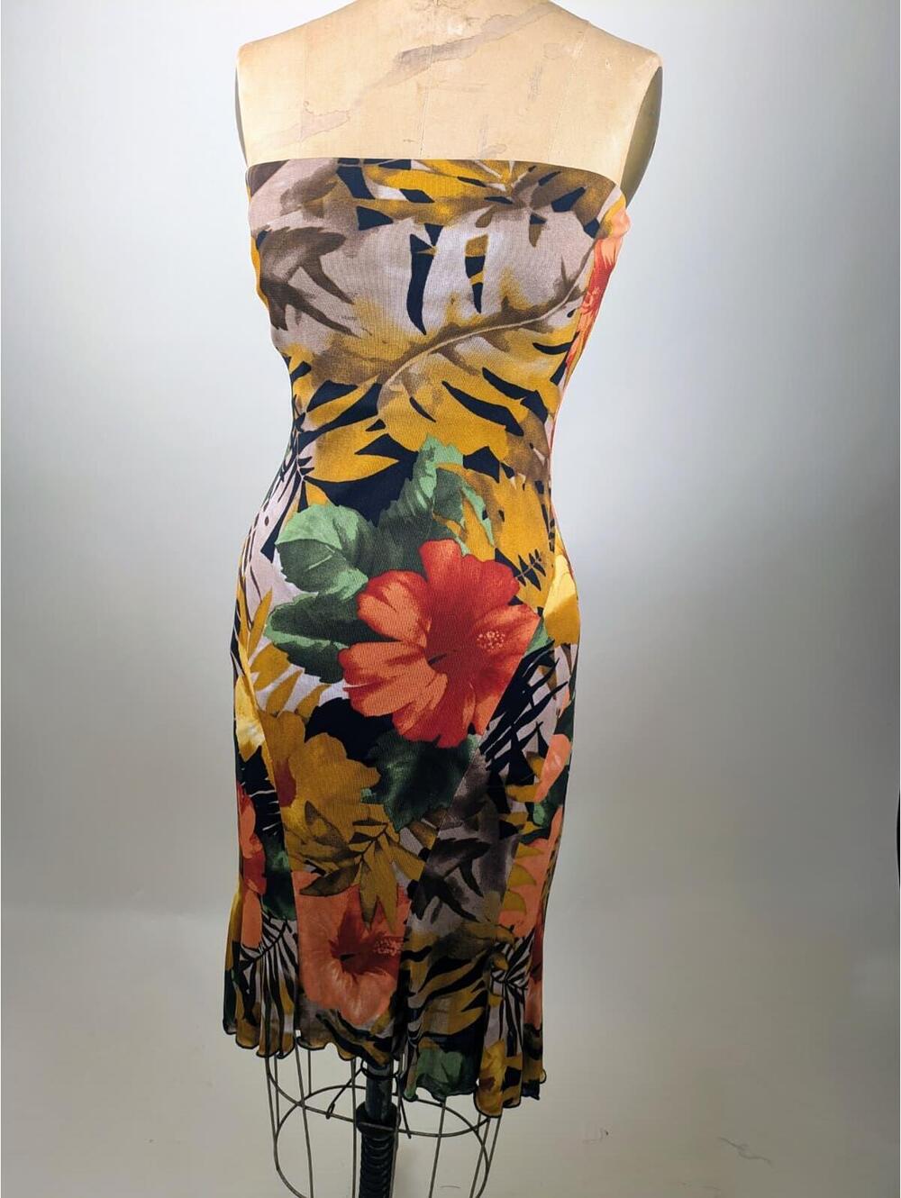 y2k cache tropical tube dress